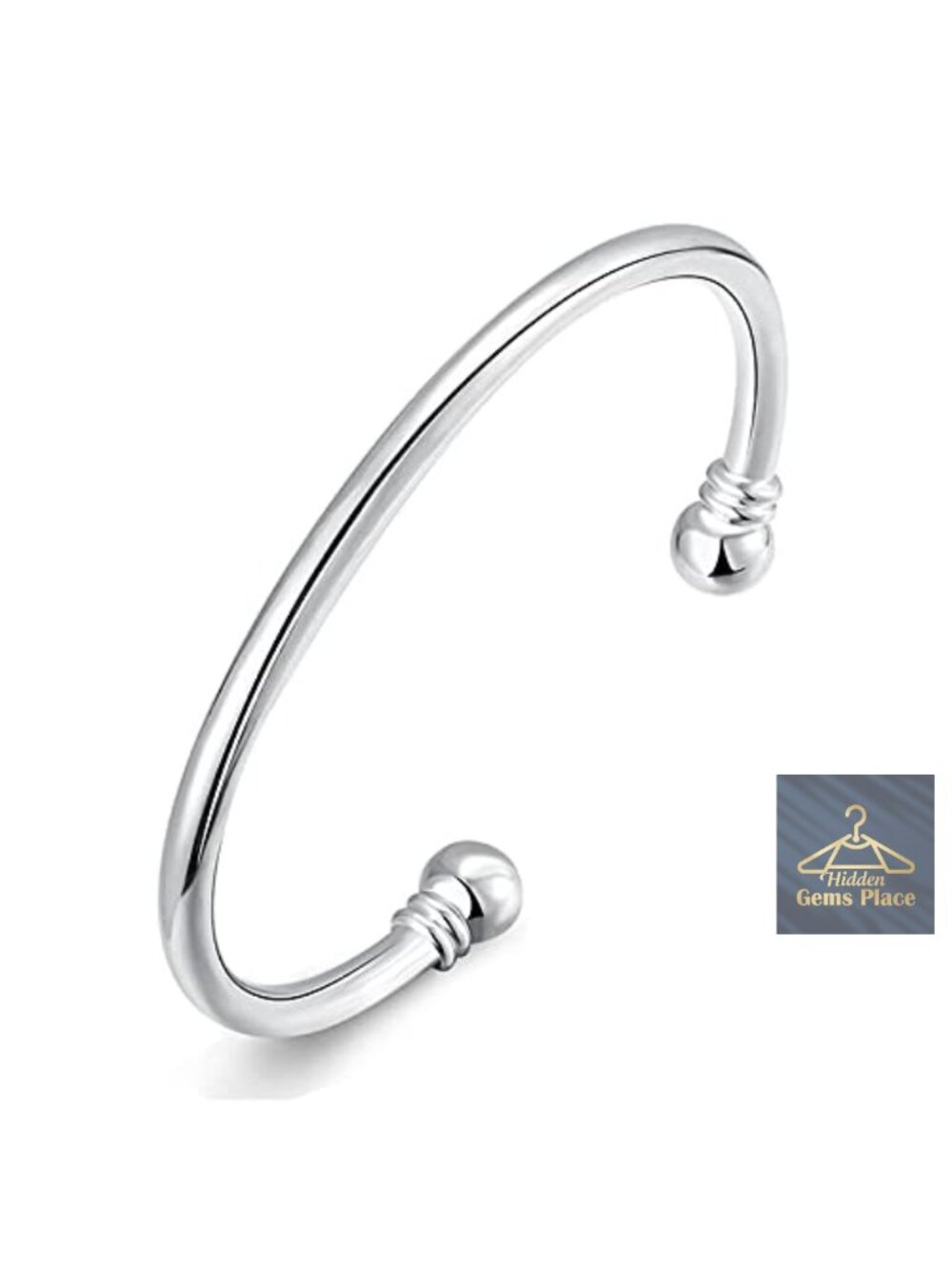 925 Silver Adjustable Cuff Bangle Bracelet Simple Fashion Jewelry Women